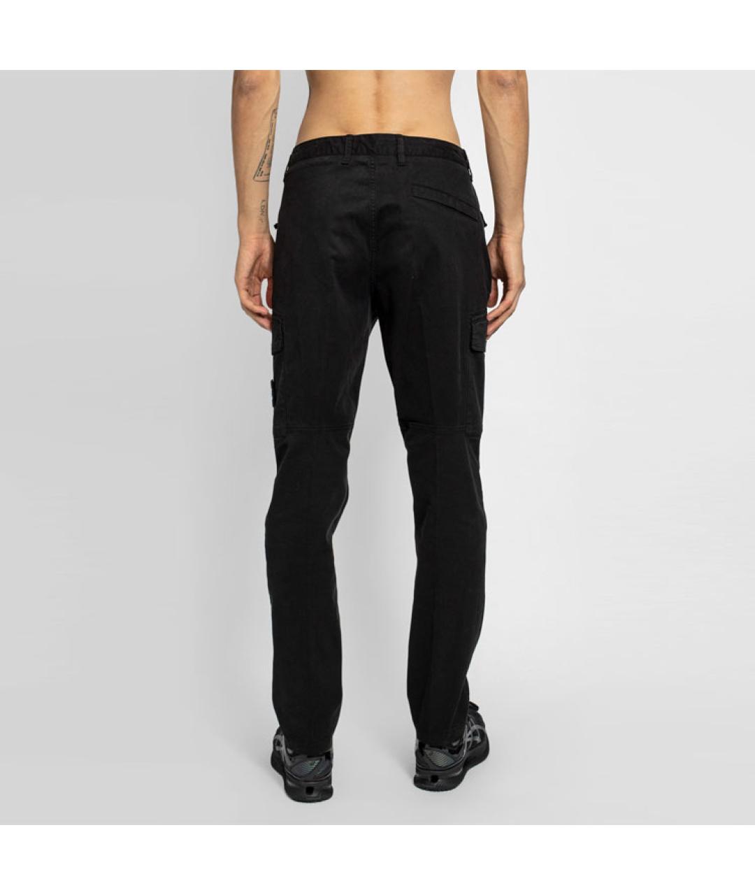 STONE ISLAND Черные брюки чинос, фото 4