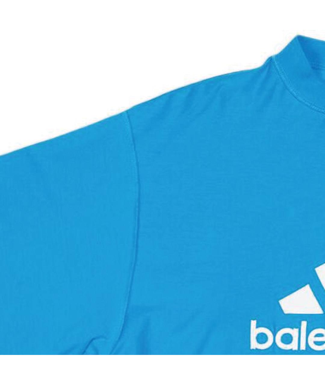 BALENCIAGA Синяя хлопковая футболка, фото 6