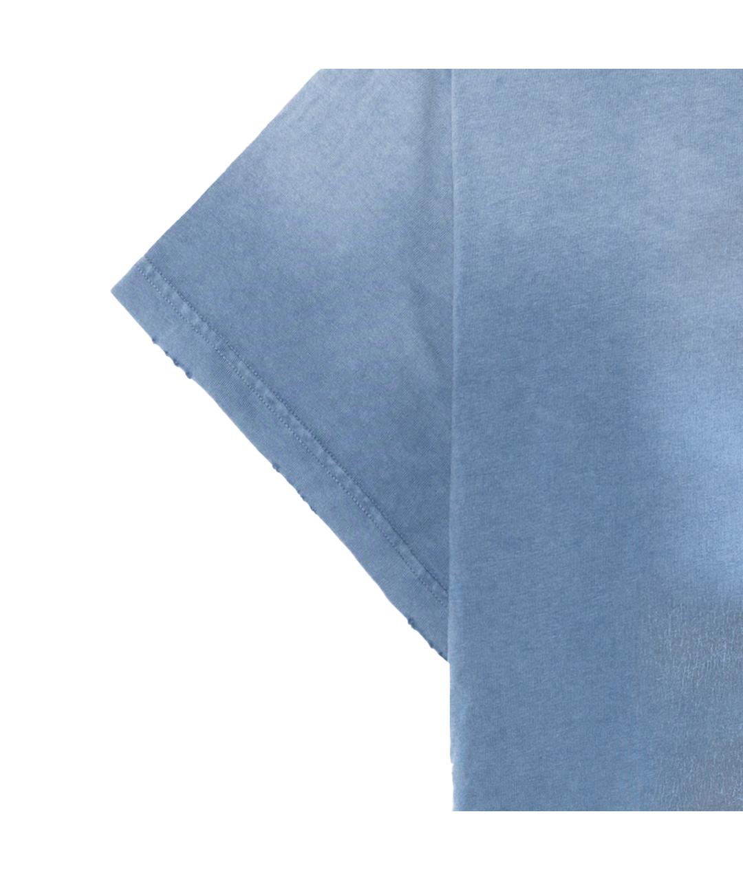 BALENCIAGA Синяя хлопковая футболка, фото 4