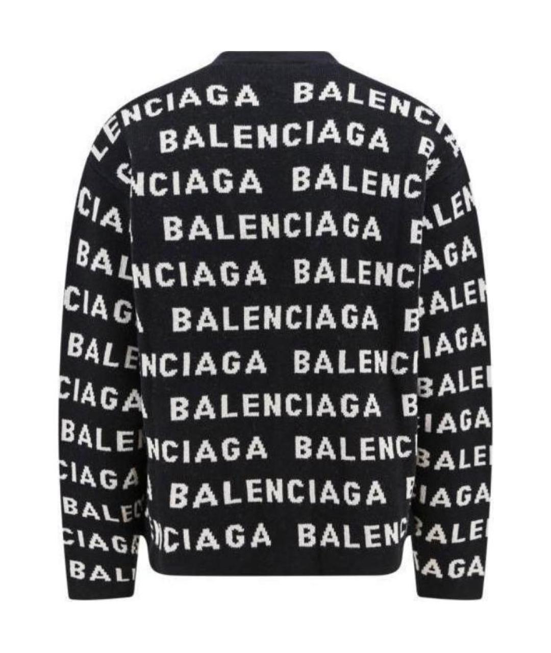 BALENCIAGA Черный шерстяной джемпер / свитер, фото 2