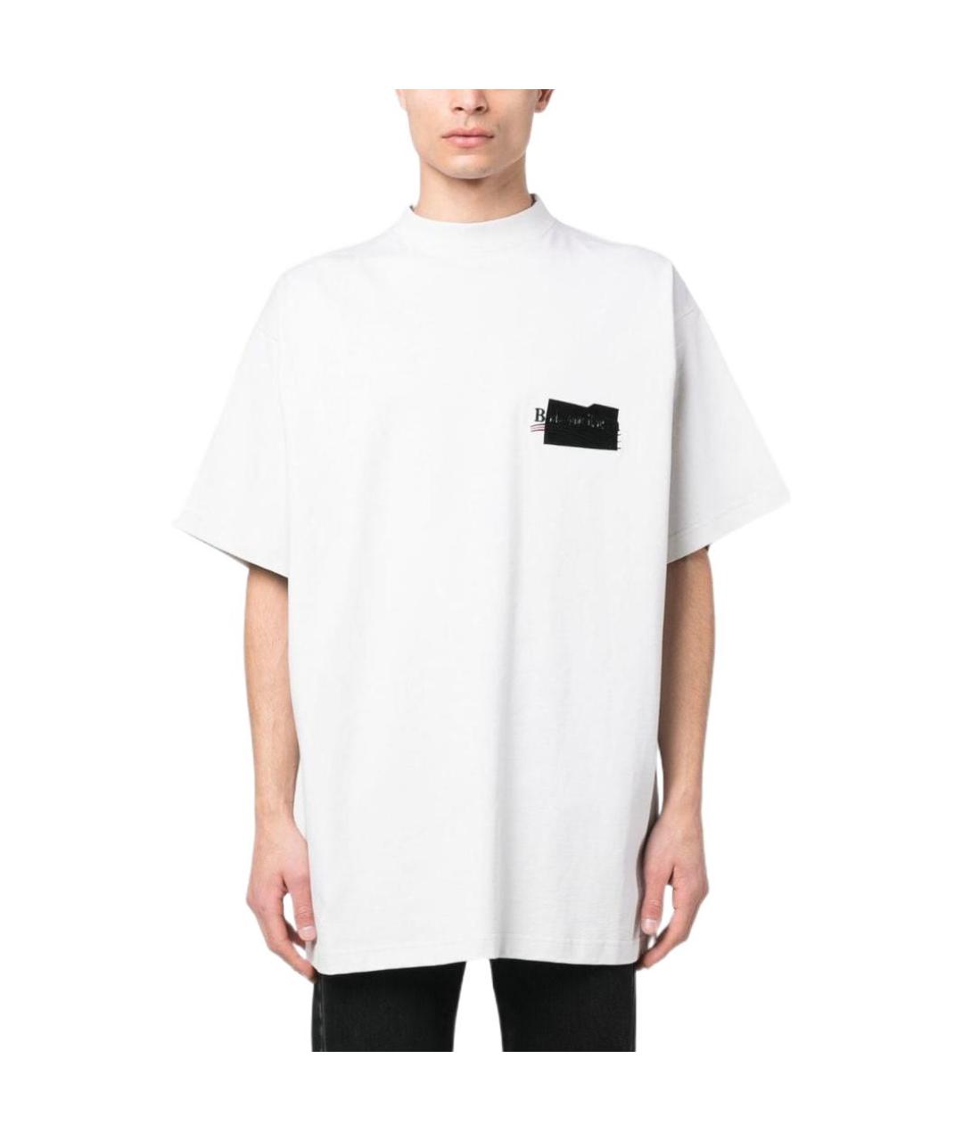 BALENCIAGA Бежевая футболка, фото 6