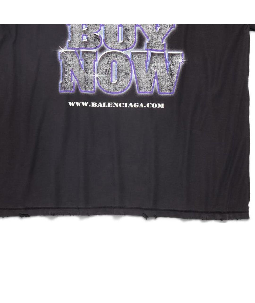 BALENCIAGA Черная хлопковая футболка, фото 9