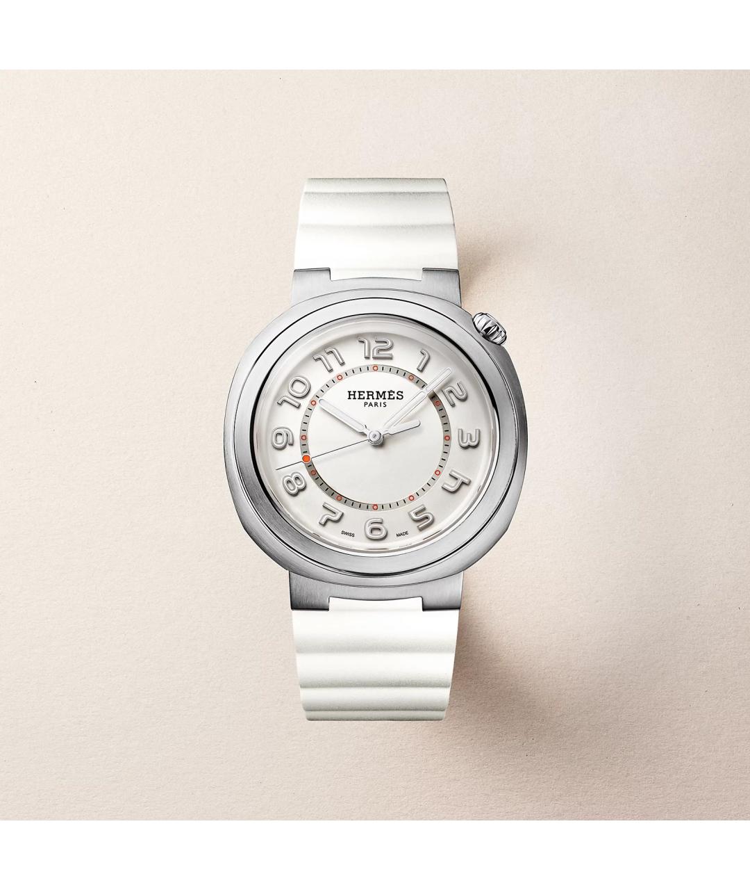 HERMES Белые стальные часы, фото 6