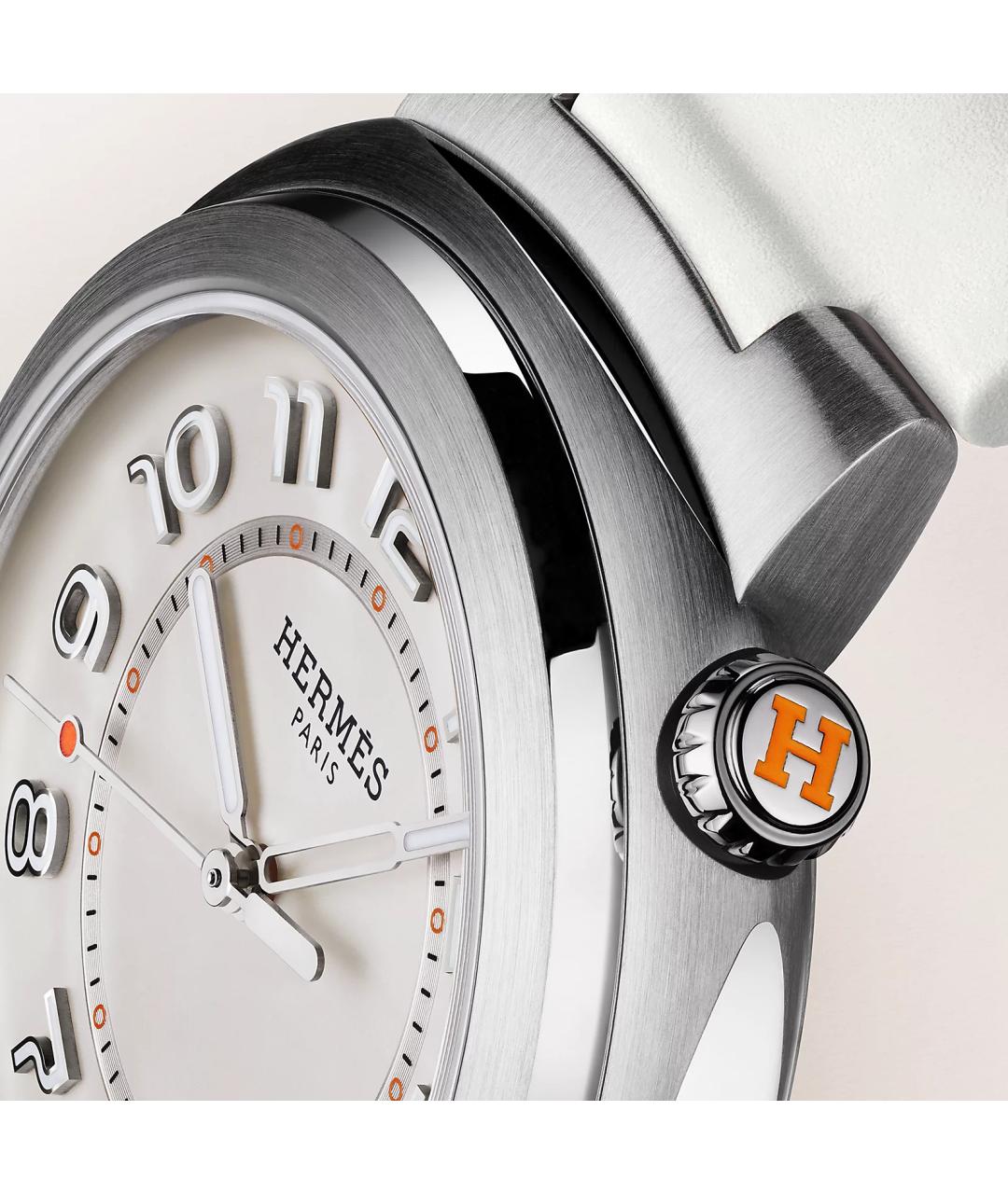 HERMES Белые стальные часы, фото 3