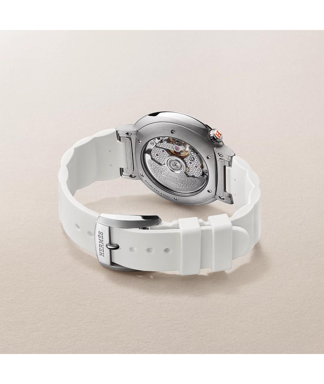 HERMES Белые стальные часы, фото 2