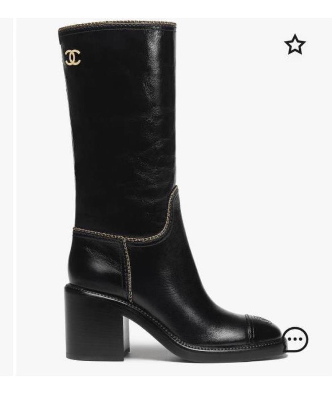 CHANEL Черные сапоги из лакированной кожи, фото 5