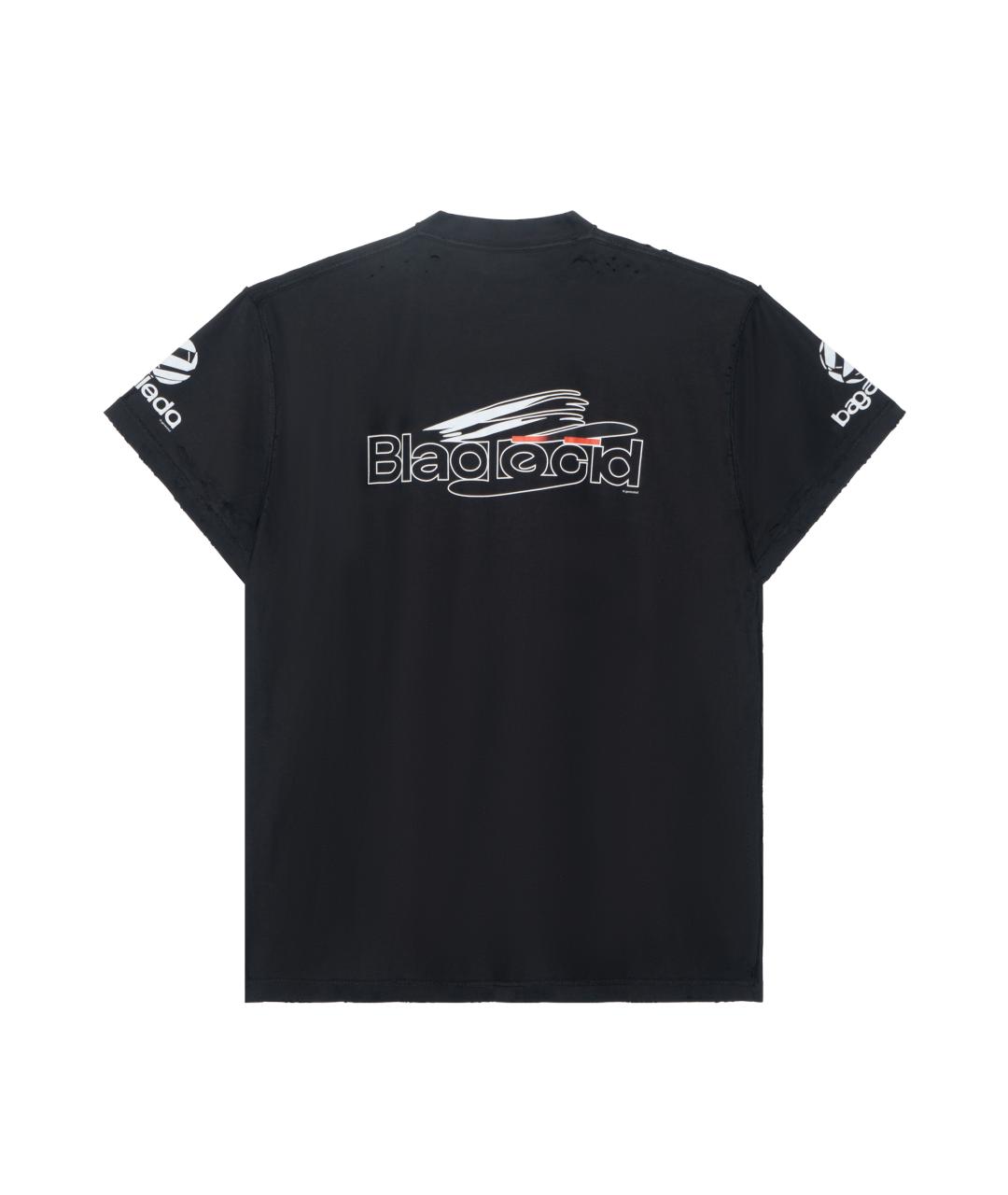 BALENCIAGA Черная хлопковая футболка, фото 2
