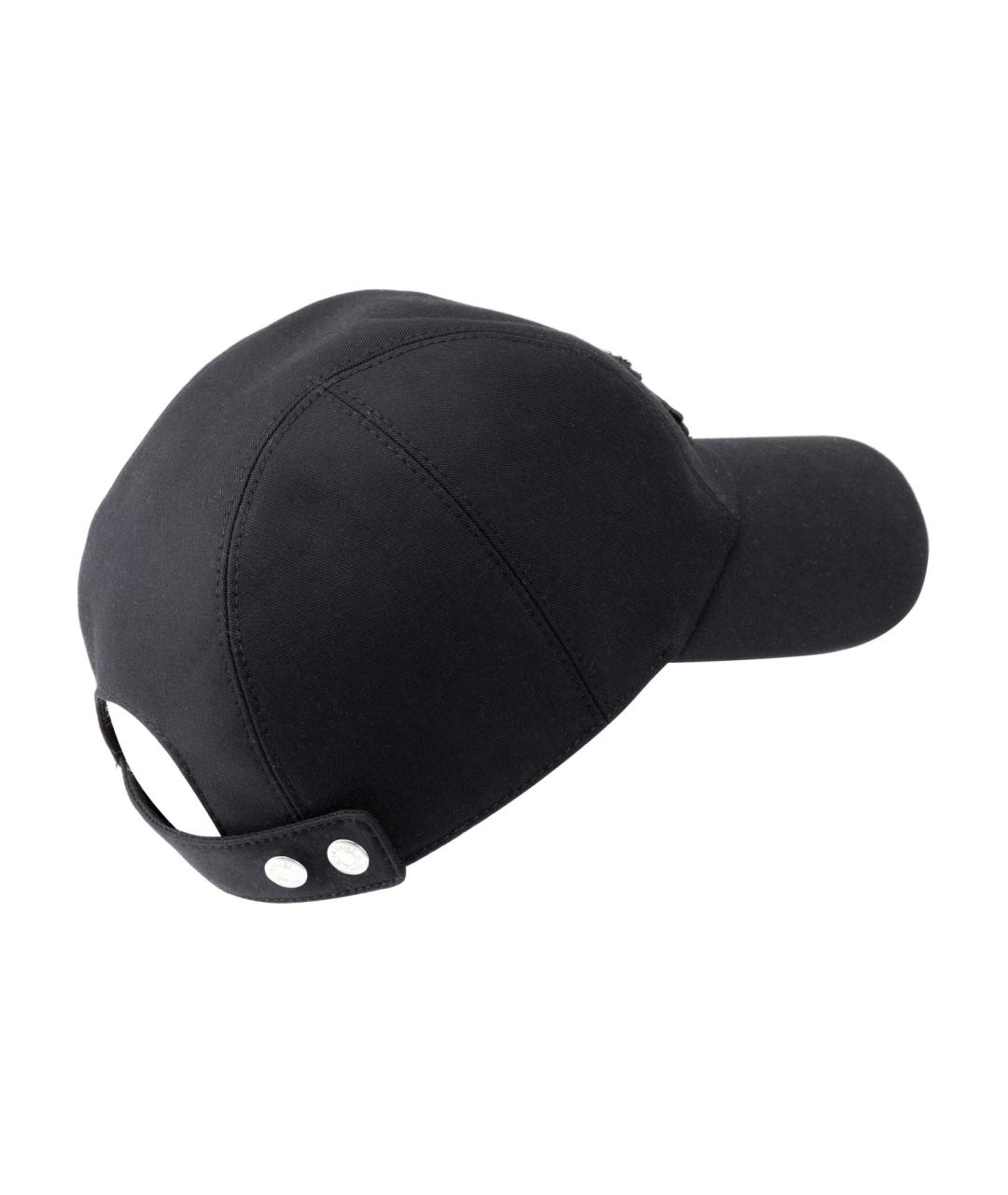 HERMES Черная хлопковая кепка, фото 3