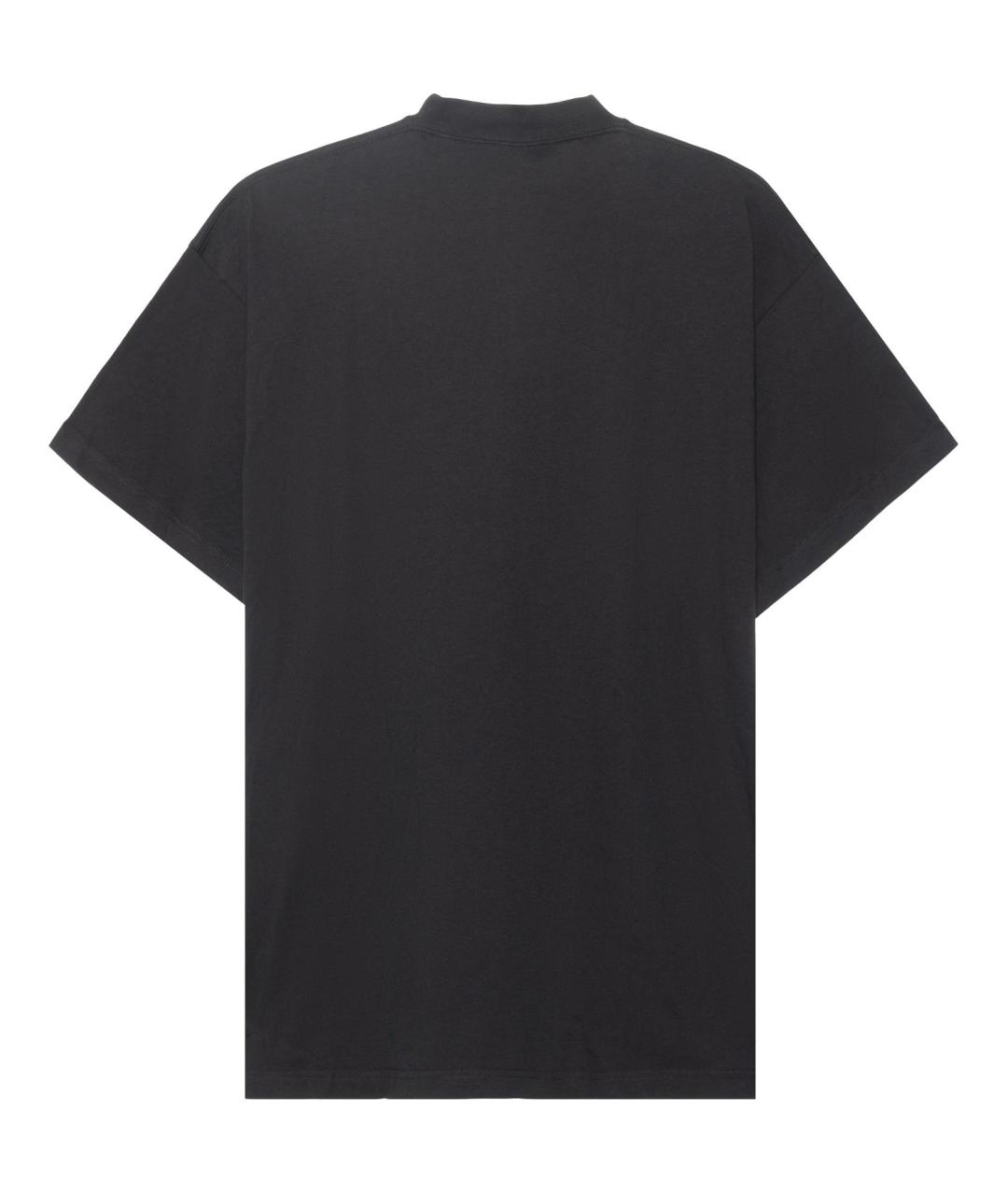 BALENCIAGA Черная хлопковая футболка, фото 2