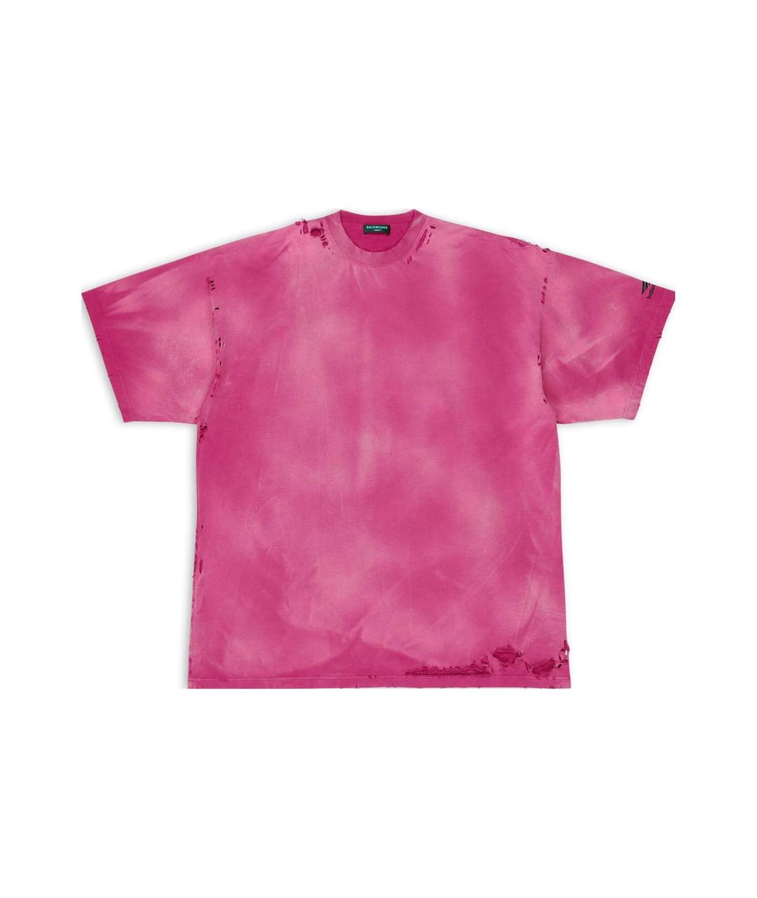 BALENCIAGA Фуксия хлопковая футболка, фото 1