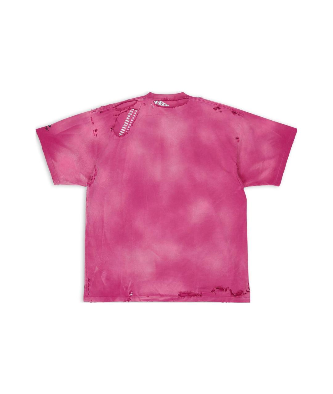 BALENCIAGA Фуксия хлопковая футболка, фото 2