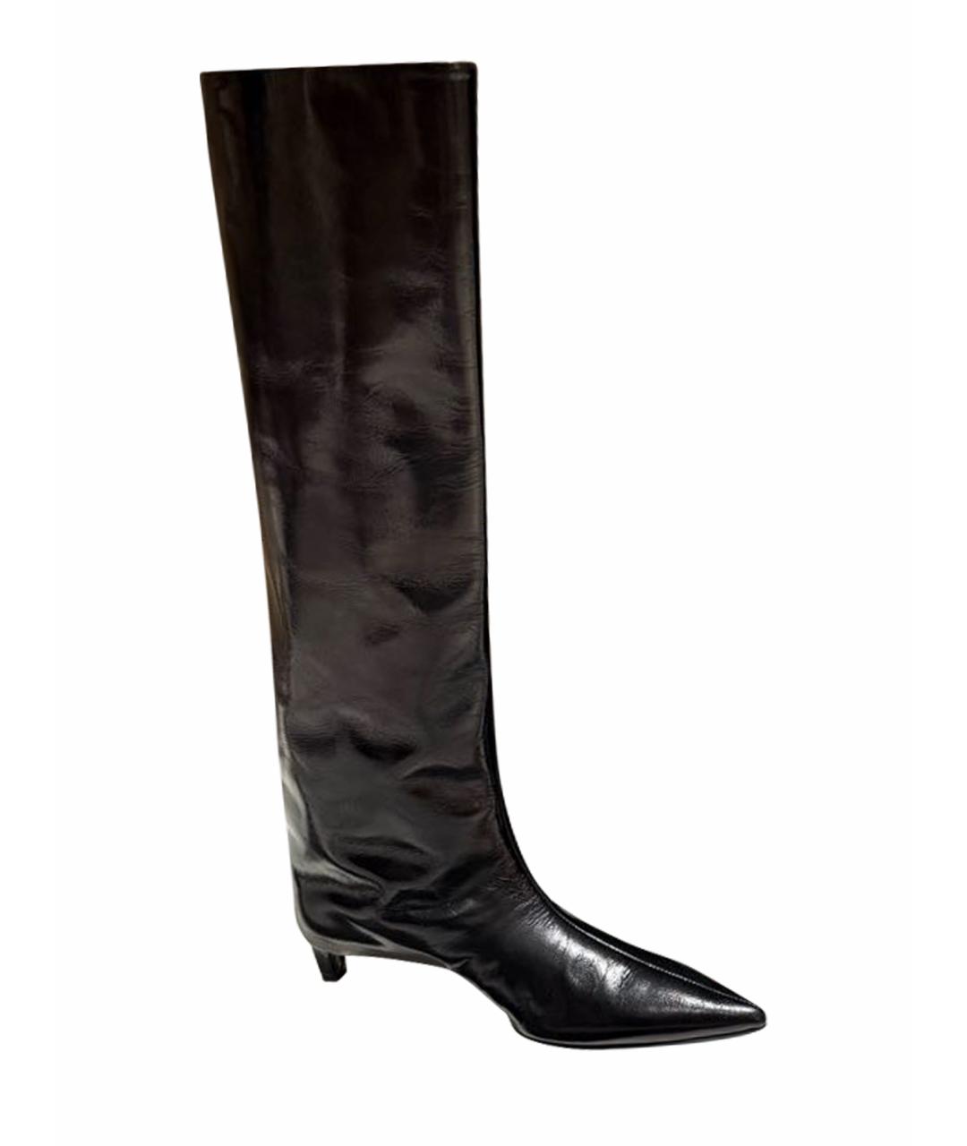 JIL SANDER Черные кожаные сапоги, фото 1