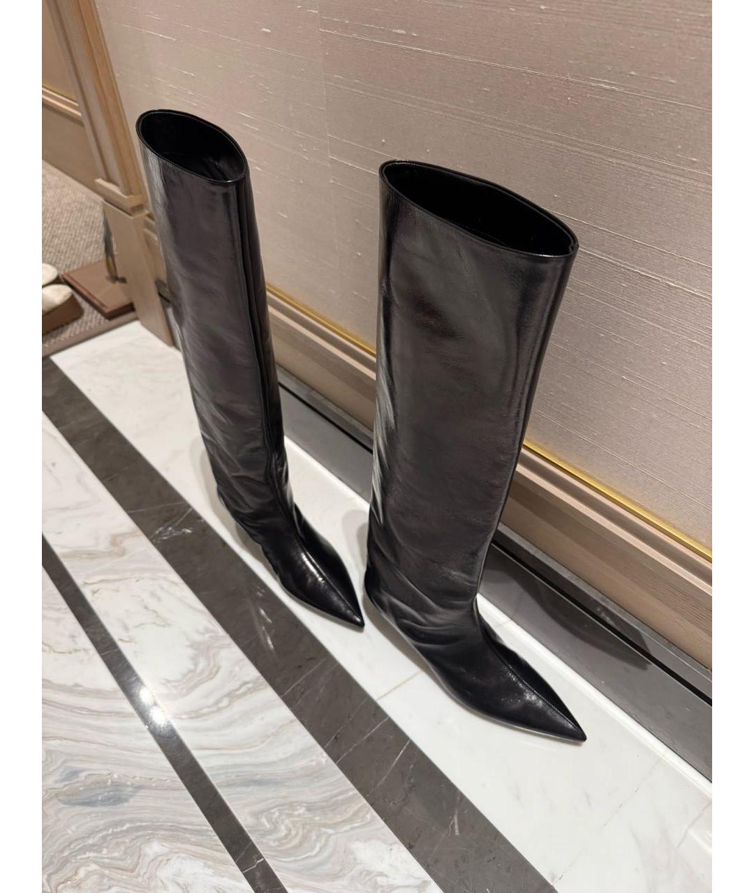 JIL SANDER Черные кожаные сапоги, фото 3