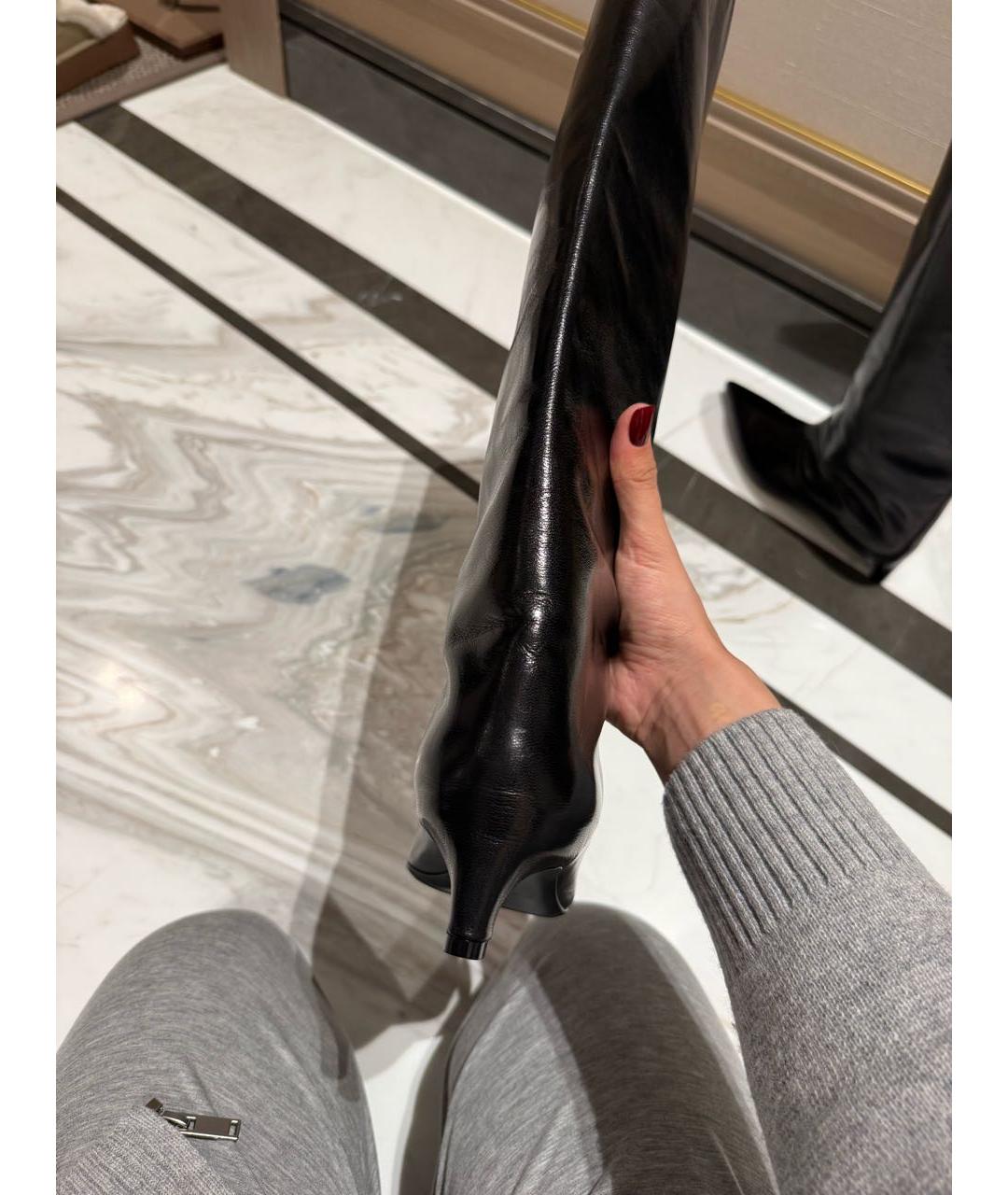 JIL SANDER Черные кожаные сапоги, фото 4