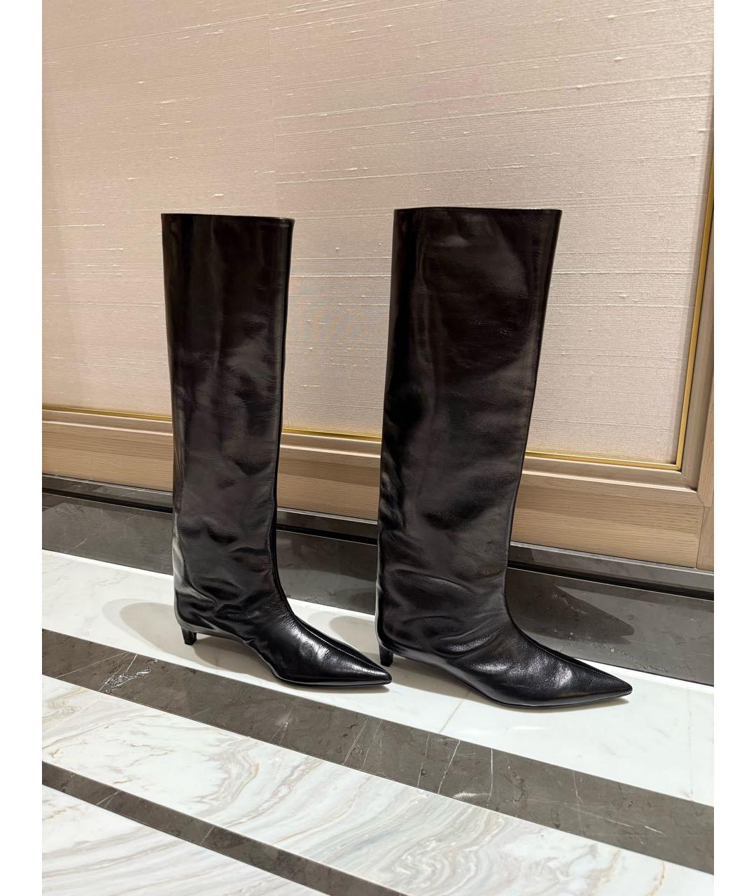 JIL SANDER Черные кожаные сапоги, фото 5