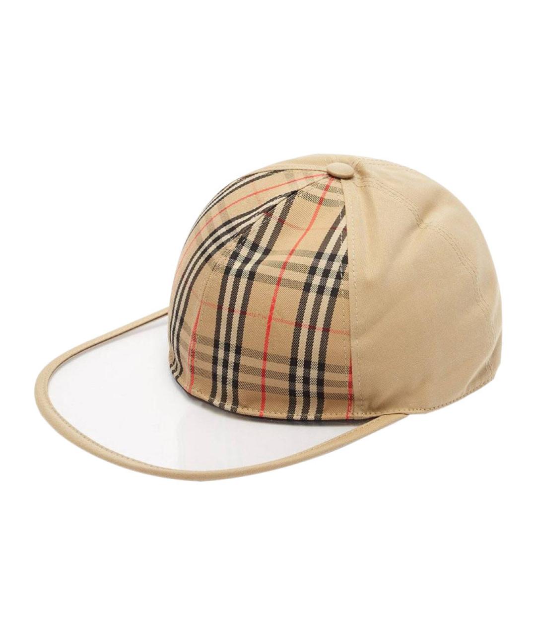 BURBERRY Бежевая хлопковая кепка, фото 1
