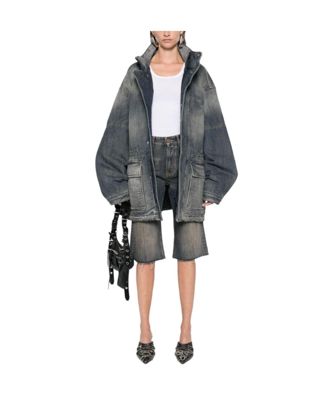 BALENCIAGA Синяя хлопковая куртка, фото 3