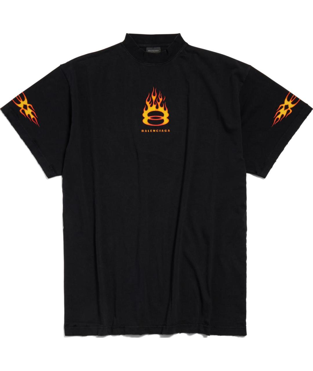 BALENCIAGA Черная хлопковая футболка, фото 1