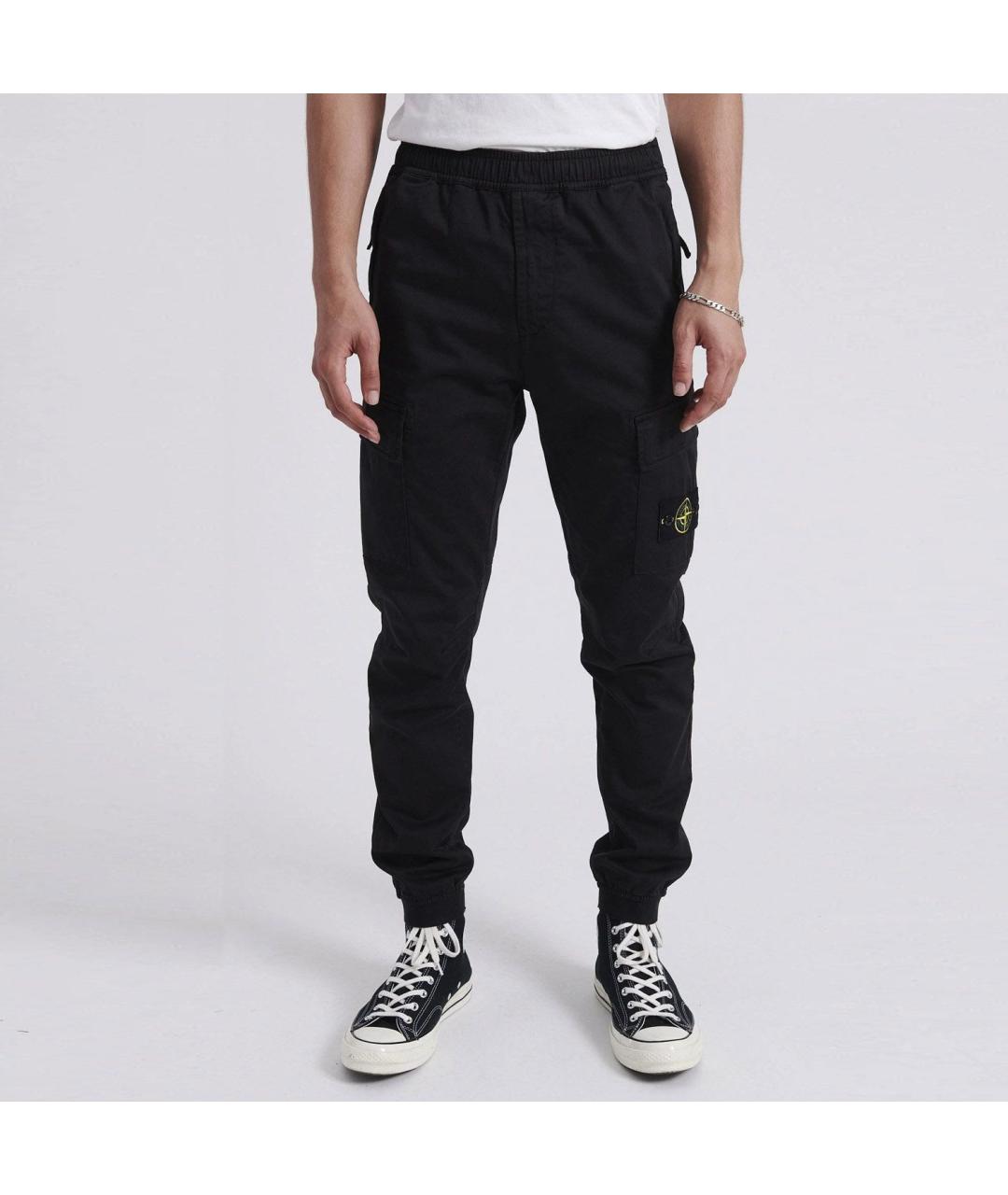 STONE ISLAND Черные повседневные брюки, фото 5