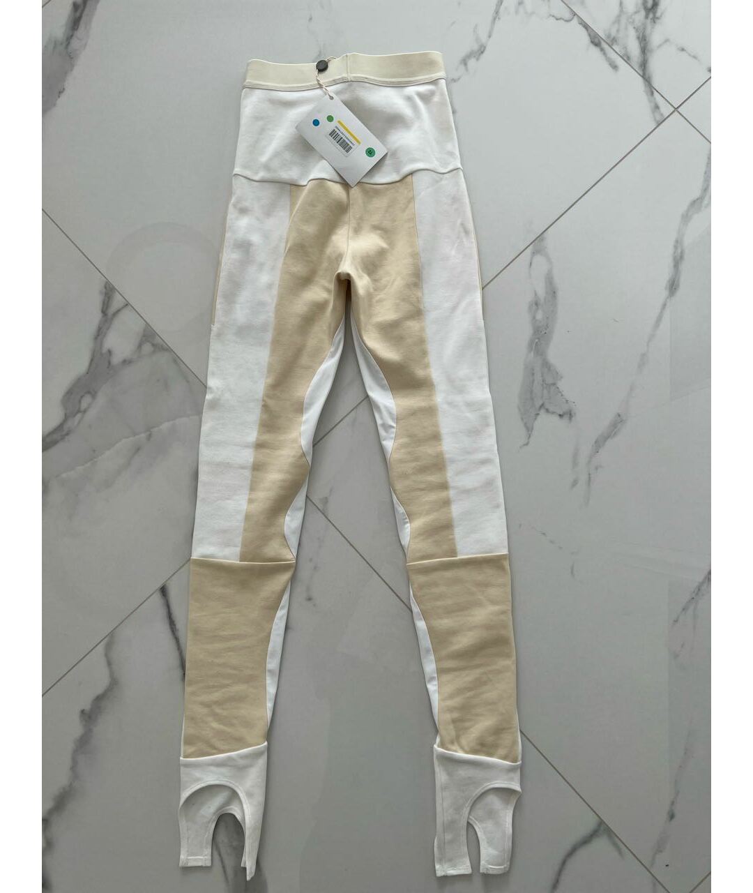 CELINE Бежевые хлопко-эластановые брюки узкие, фото 2