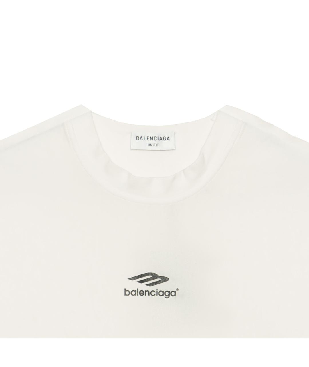 BALENCIAGA Белая хлопковая футболка, фото 3