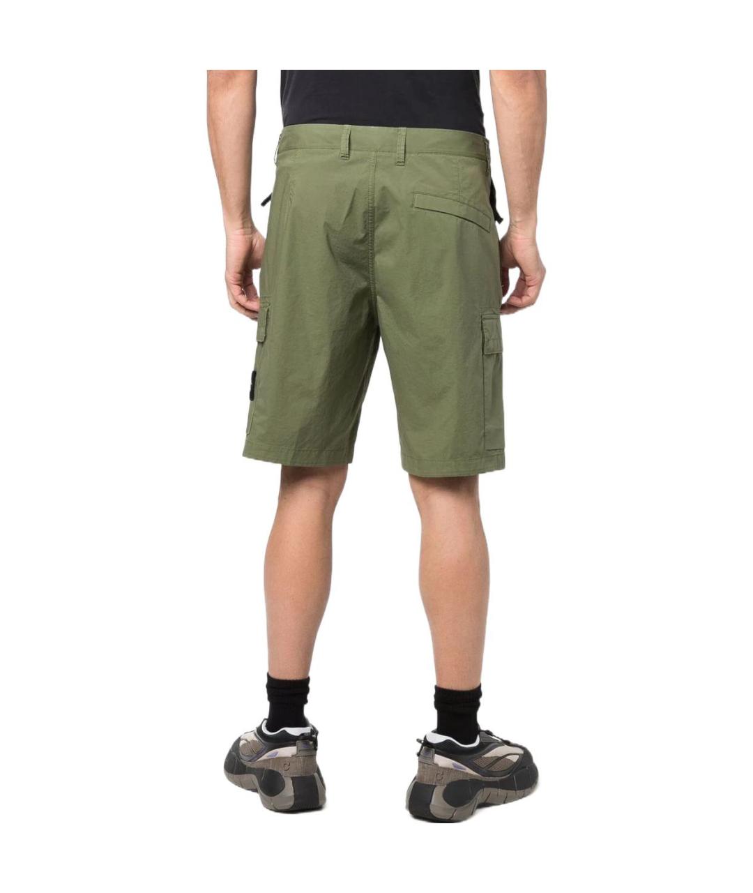 STONE ISLAND Зеленые шорты, фото 4