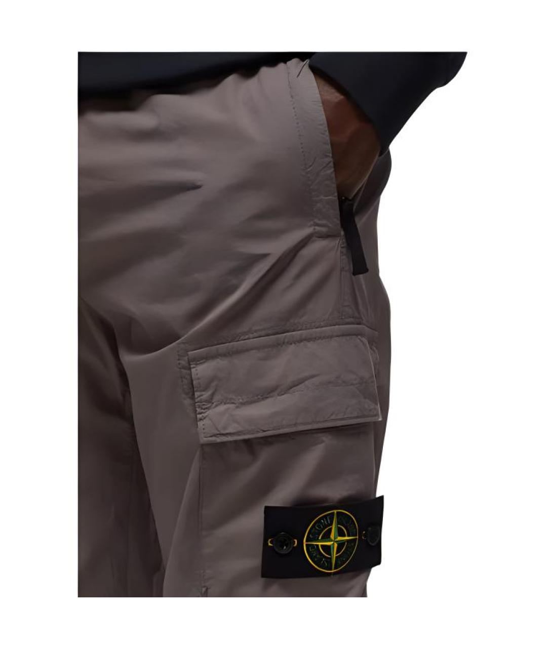 STONE ISLAND Серые брюки чинос, фото 3