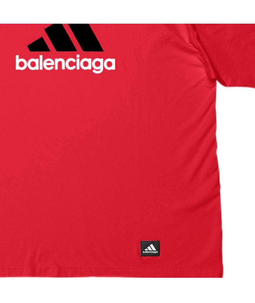 BALENCIAGA Красная хлопковая футболка, фото 6