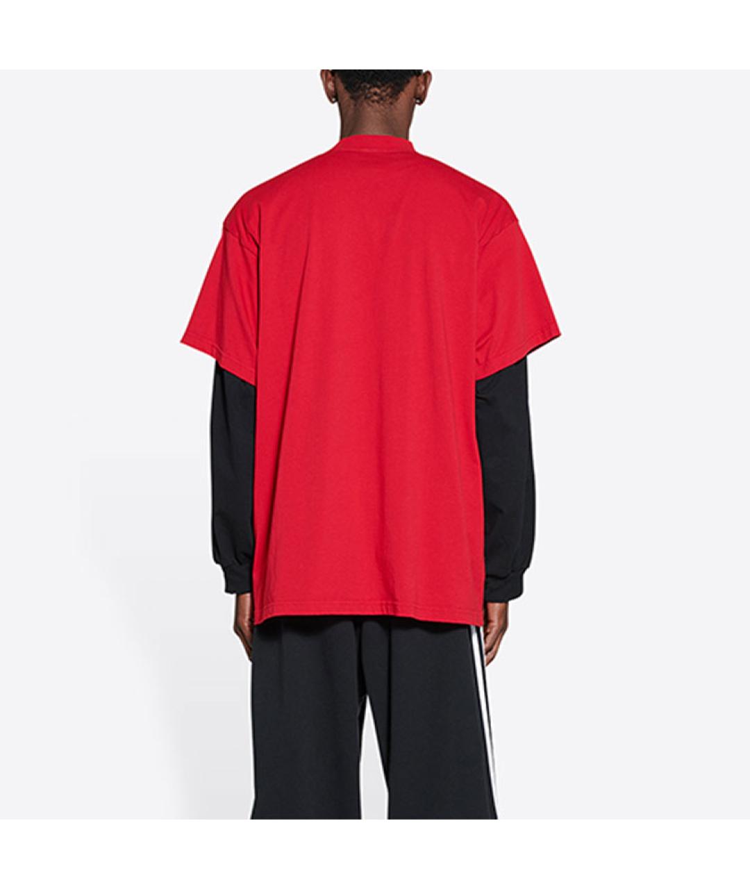 BALENCIAGA Красная хлопковая футболка, фото 4