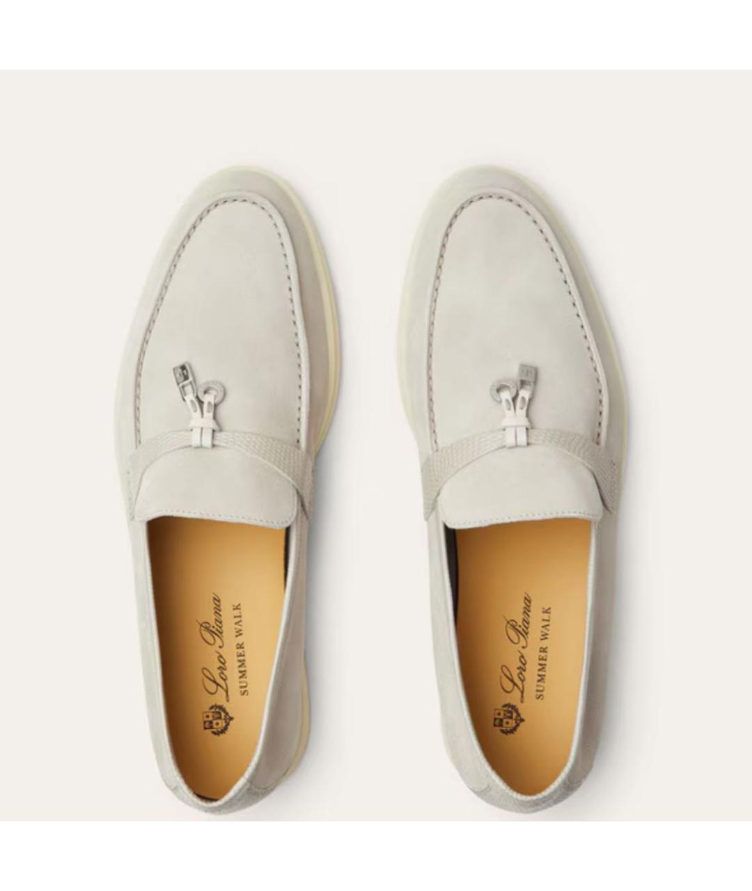 LORO PIANA Бежевые замшевые лоферы, фото 3