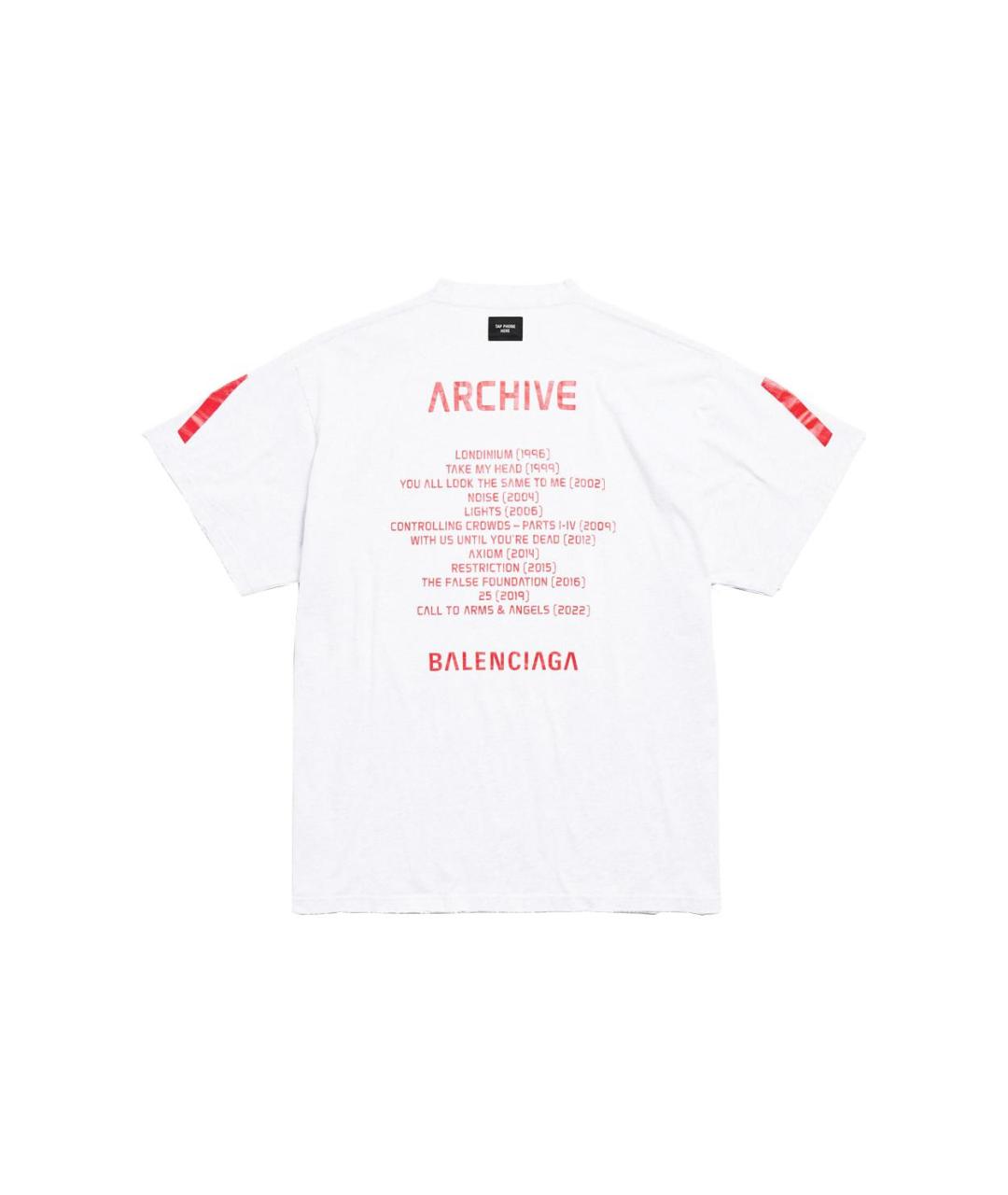 BALENCIAGA Белая футболка, фото 2