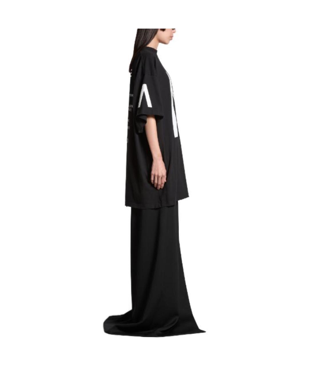 BALENCIAGA Черная хлопковая футболка, фото 5