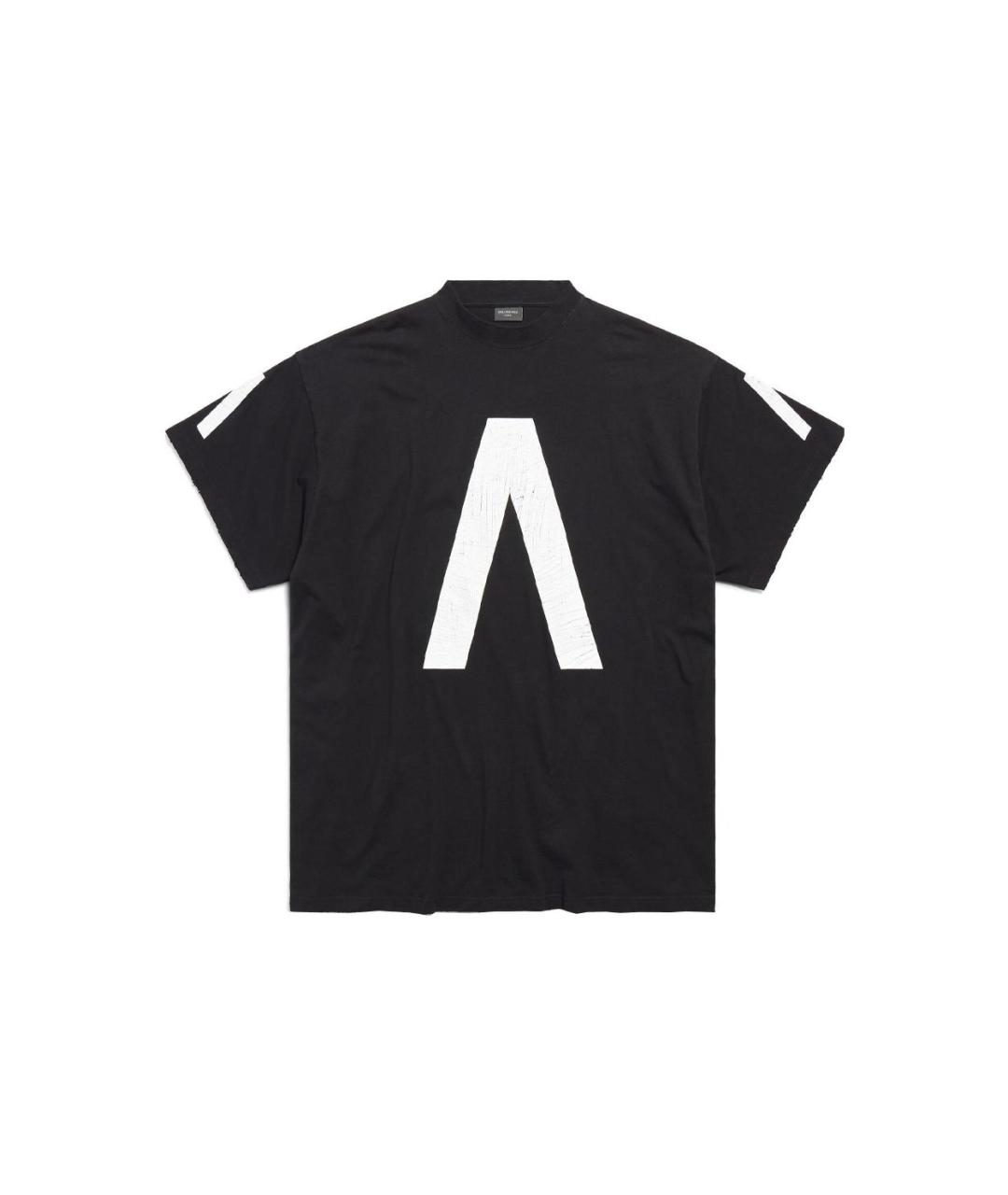 BALENCIAGA Черная хлопковая футболка, фото 6