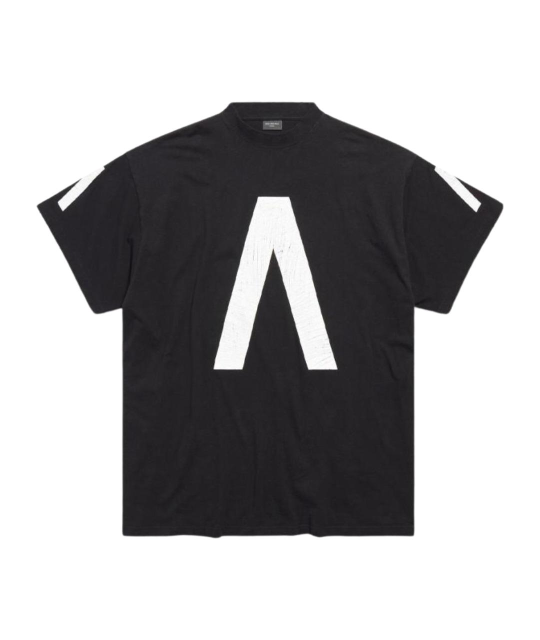 BALENCIAGA Черная хлопковая футболка, фото 1
