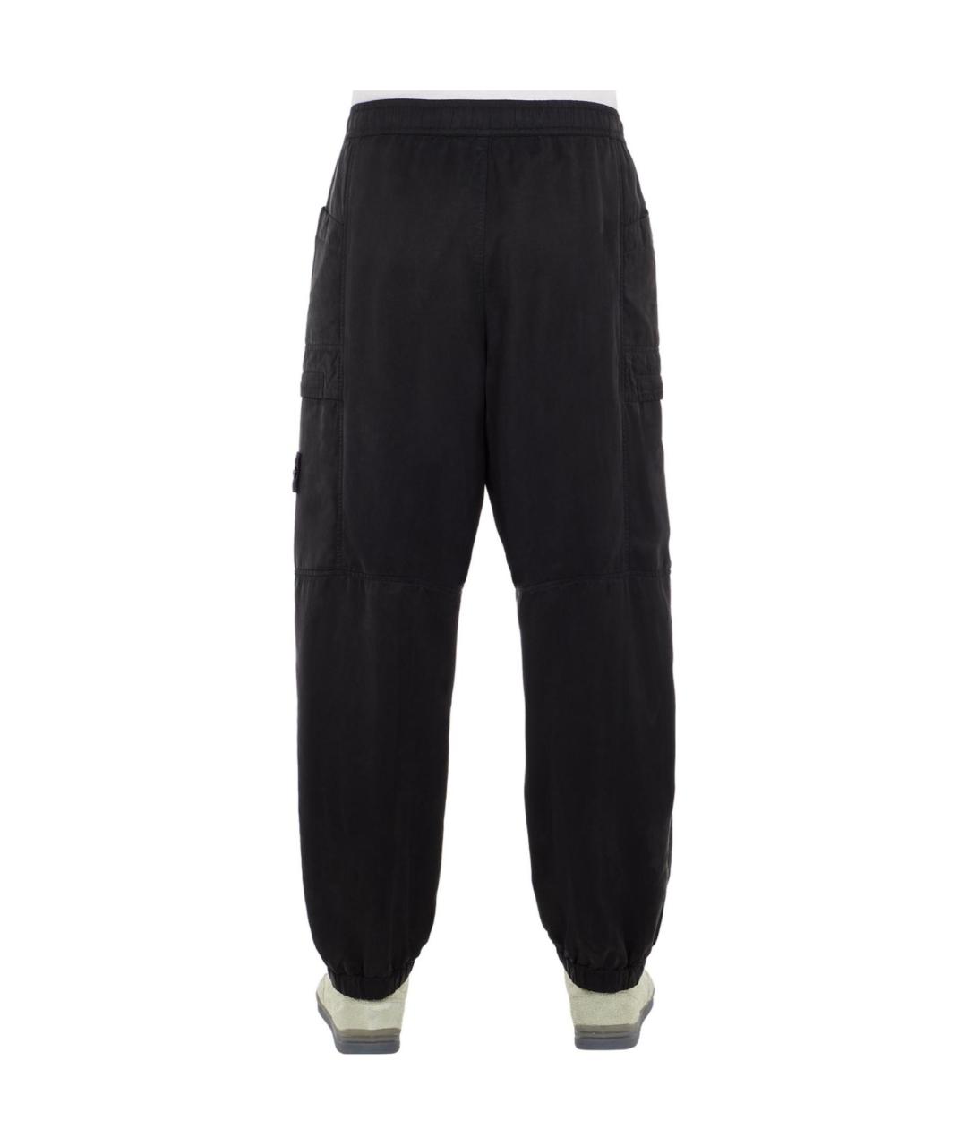 STONE ISLAND Черные хлопковые брюки чинос, фото 4