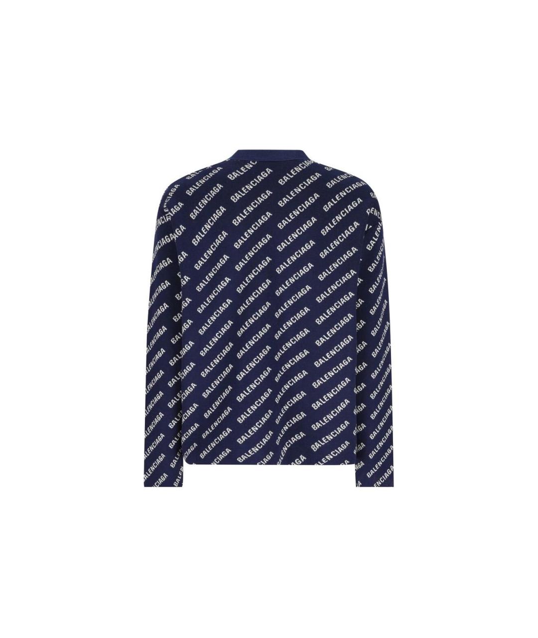 BALENCIAGA Темно-синий хлопковый кардиган, фото 2