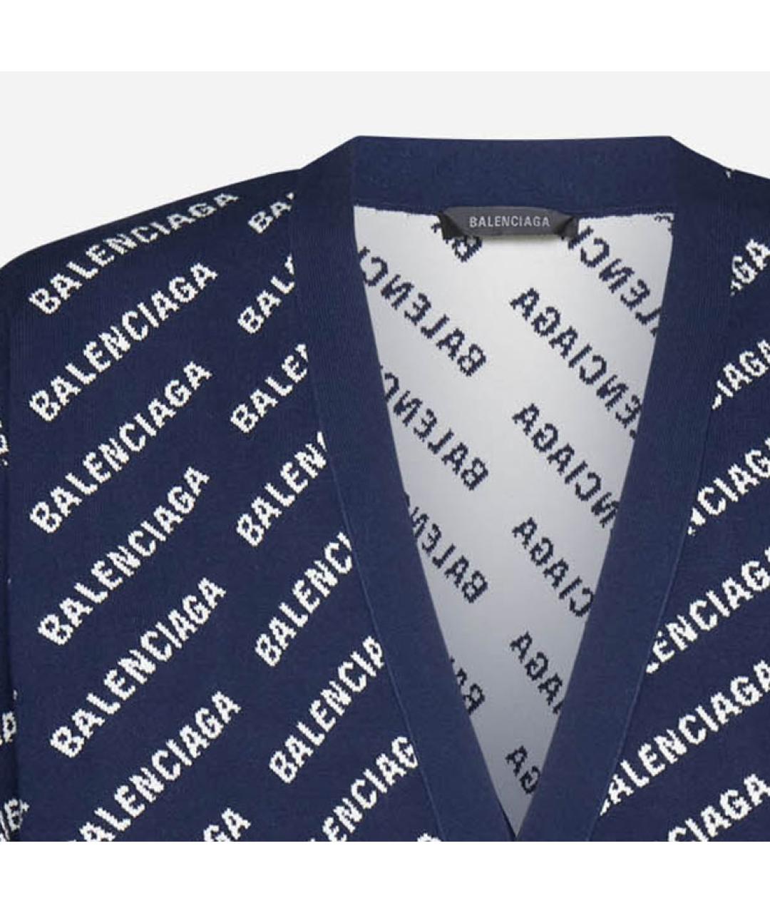 BALENCIAGA Темно-синий хлопковый кардиган, фото 5