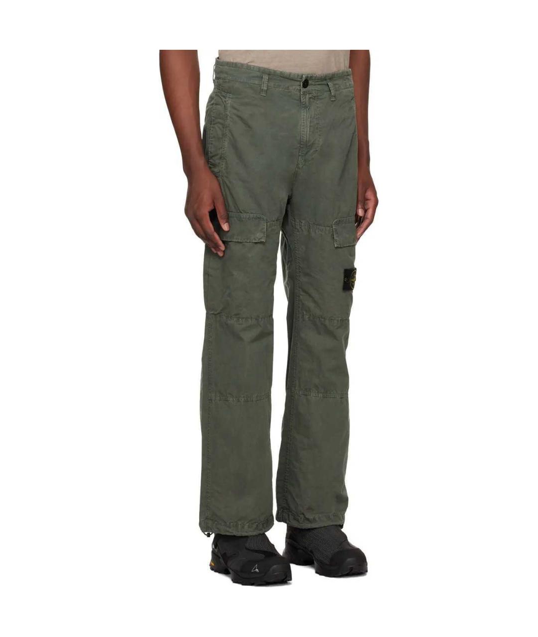 STONE ISLAND Зеленые брюки чинос, фото 4