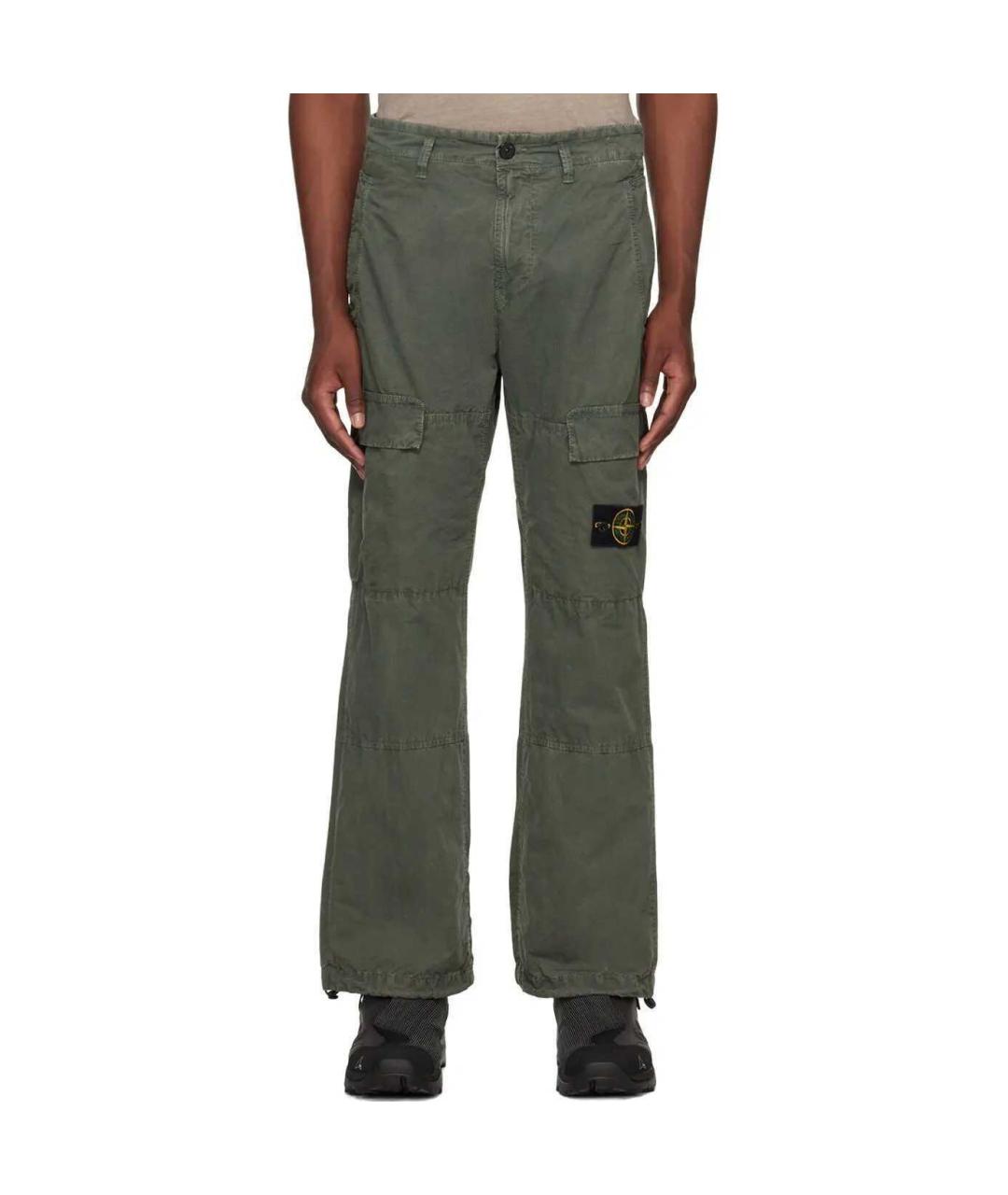 STONE ISLAND Зеленые брюки чинос, фото 3