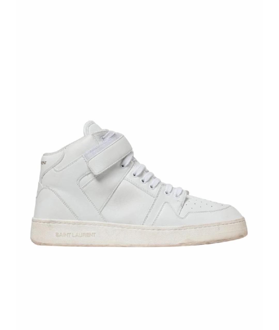 SAINT LAURENT Белые кожаные кеды, фото 1