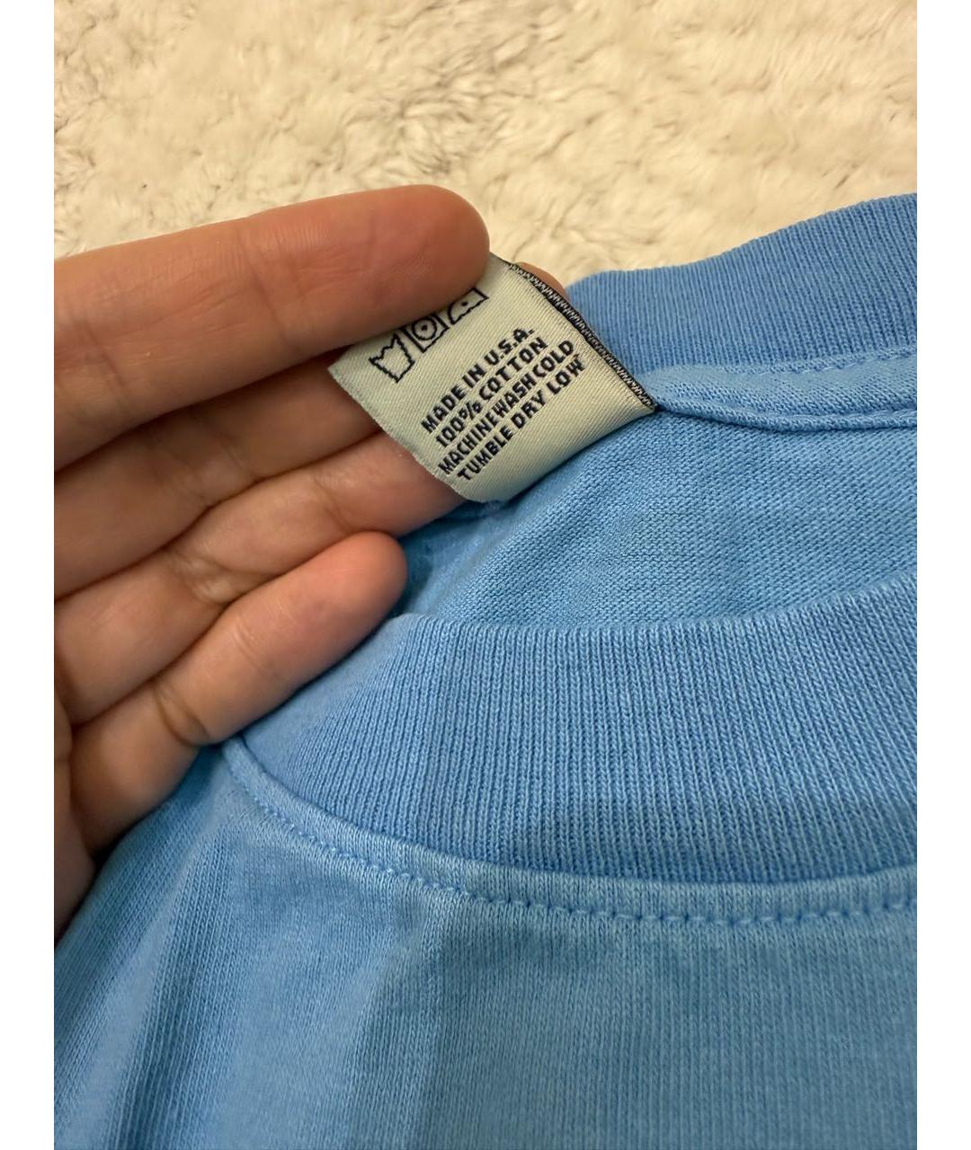 SPORTY AND RICH Голубая хлопковая футболка, фото 5