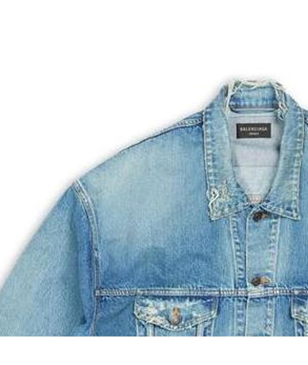 BALENCIAGA Голубая хлопковая куртка, фото 6