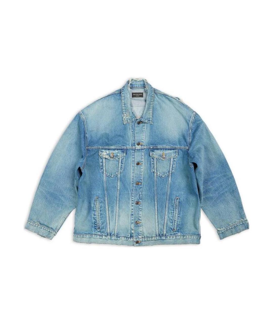 BALENCIAGA Голубая хлопковая куртка, фото 1