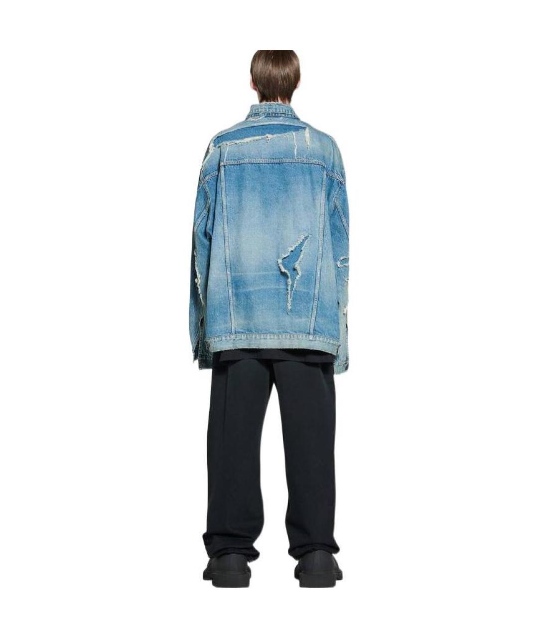 BALENCIAGA Голубая хлопковая куртка, фото 4