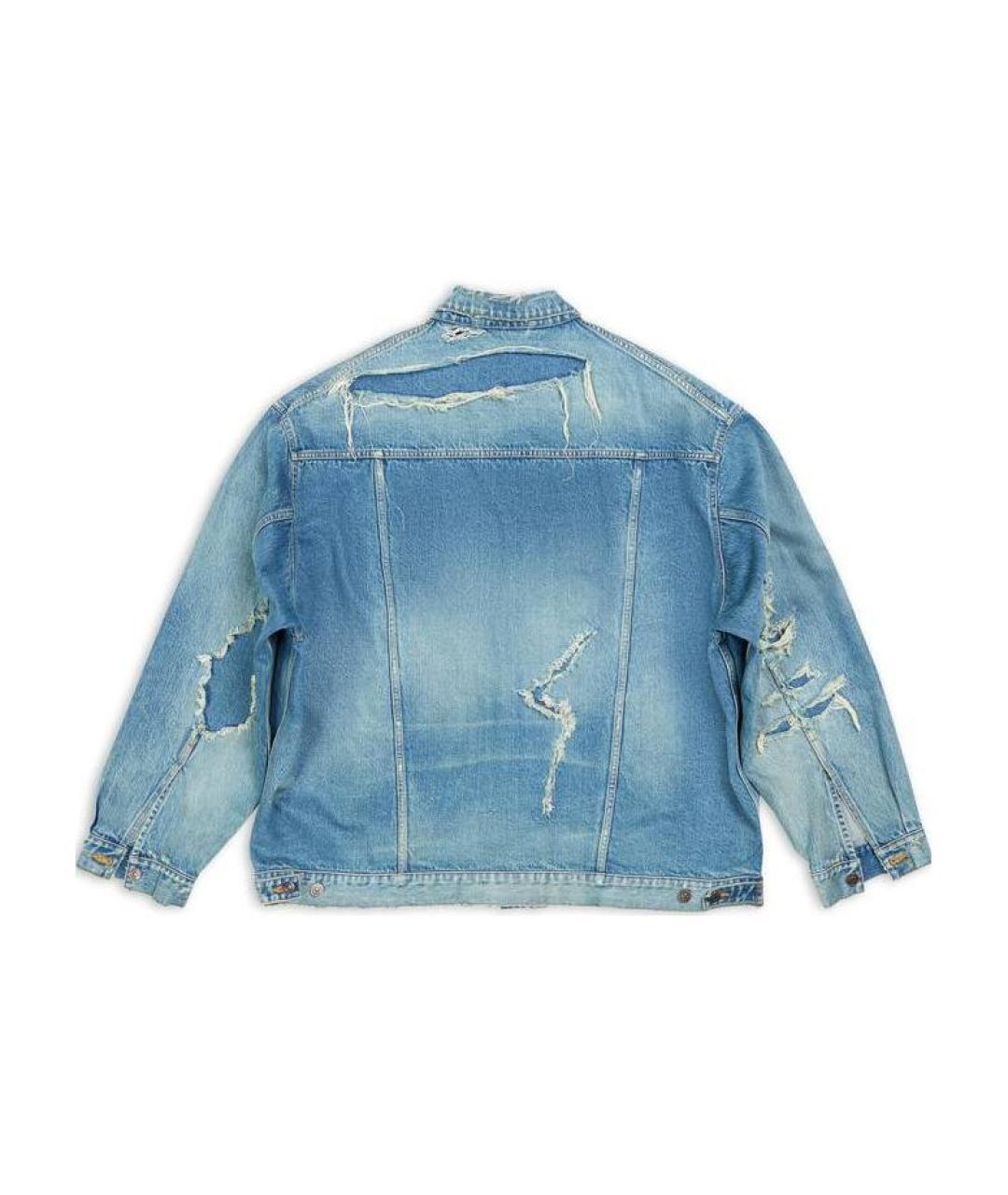 BALENCIAGA Голубая хлопковая куртка, фото 2