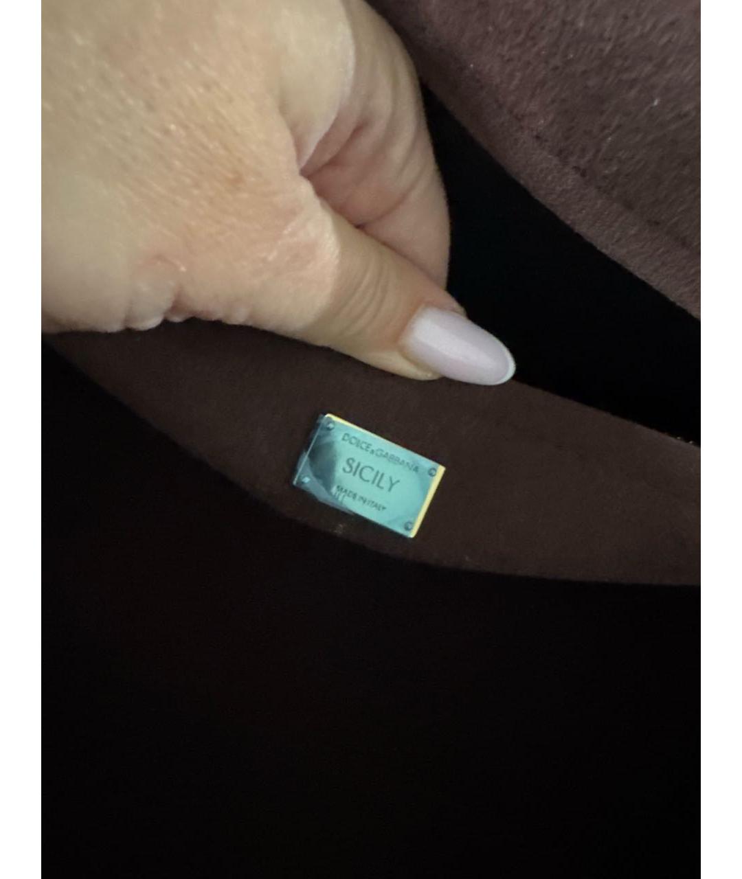 DOLCE&GABBANA Бежевая кожаная сумка с короткими ручками, фото 6