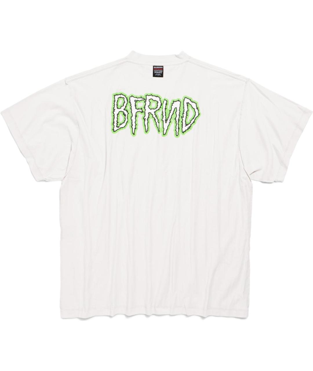 BALENCIAGA Белая хлопковая футболка, фото 2