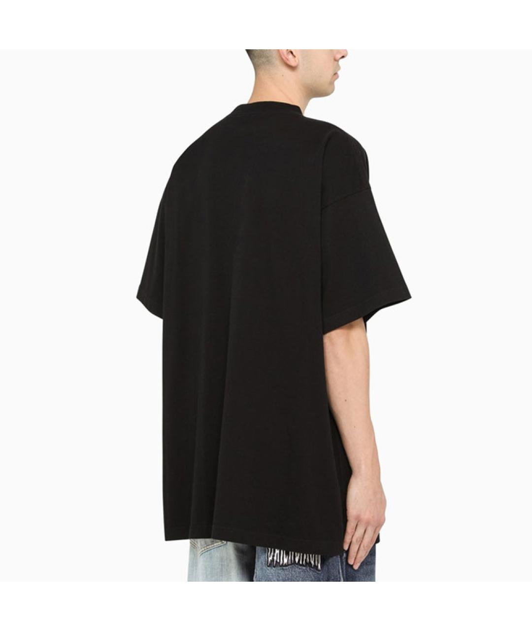 BALENCIAGA Черная хлопковая футболка, фото 4