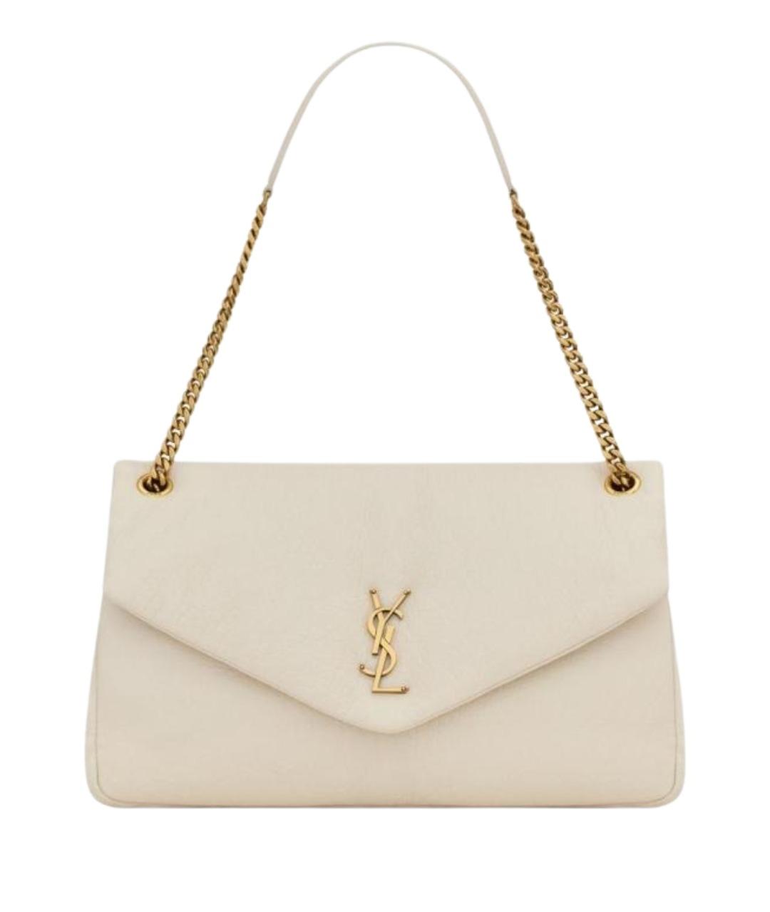 SAINT LAURENT Бежевая кожаная сумка через плечо, фото 1