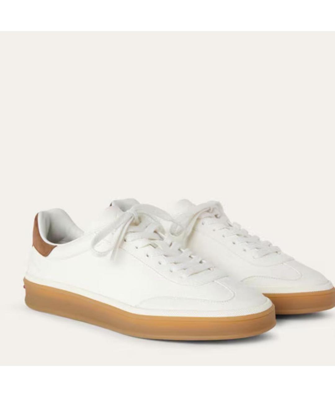 LORO PIANA Белые кожаные кеды, фото 2